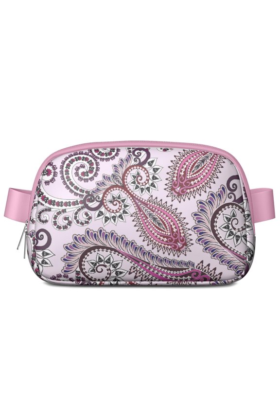 Elegant Boho Belt Bag – Paisley Patterned Fanny Pack with Vintage Floral Art for Women