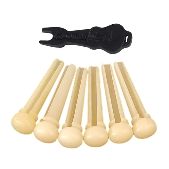 Elegant Bone Guitar Bridge Pins Set Bone Bridge Pins String Instrument Accessories Bone Texture Suitable for Guitar