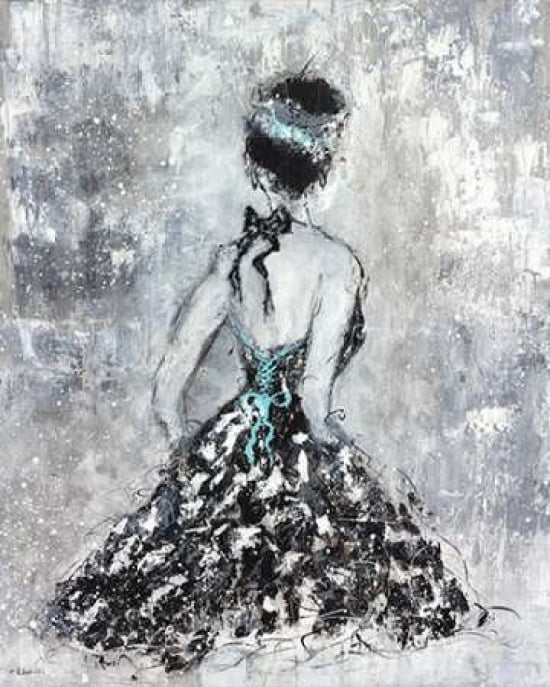 Elegant Booba with Blue Sash Canvas Art - Aziz Kadmiri (24 x 30)