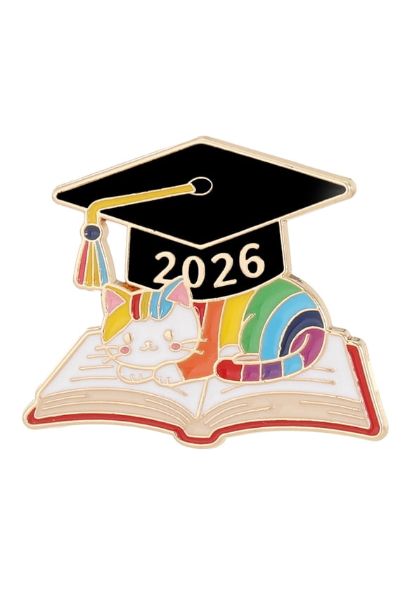 Elegant Book And Cap Design Zn Alloy Pin For 2026 Graduates Commemorating Achievement