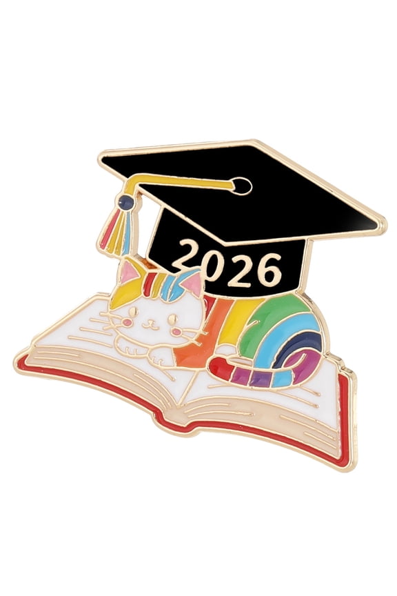 Elegant Book And Cap Design Zn Alloy Pin For 2026 Graduates Commemorating Achievement