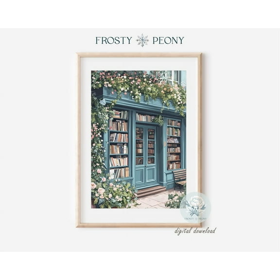 Elegant Bookstore Art Print, Cozy Reading Corner Wall Art, Vintage Library Art, Wall Art, Modern Wall Decor, 8x12 UNFRAMED