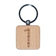 thumbnail image 1 of Elegant Botanical Floral Number 1 Square Keychain Charm Tag - Engraved Wood, 1 of 6