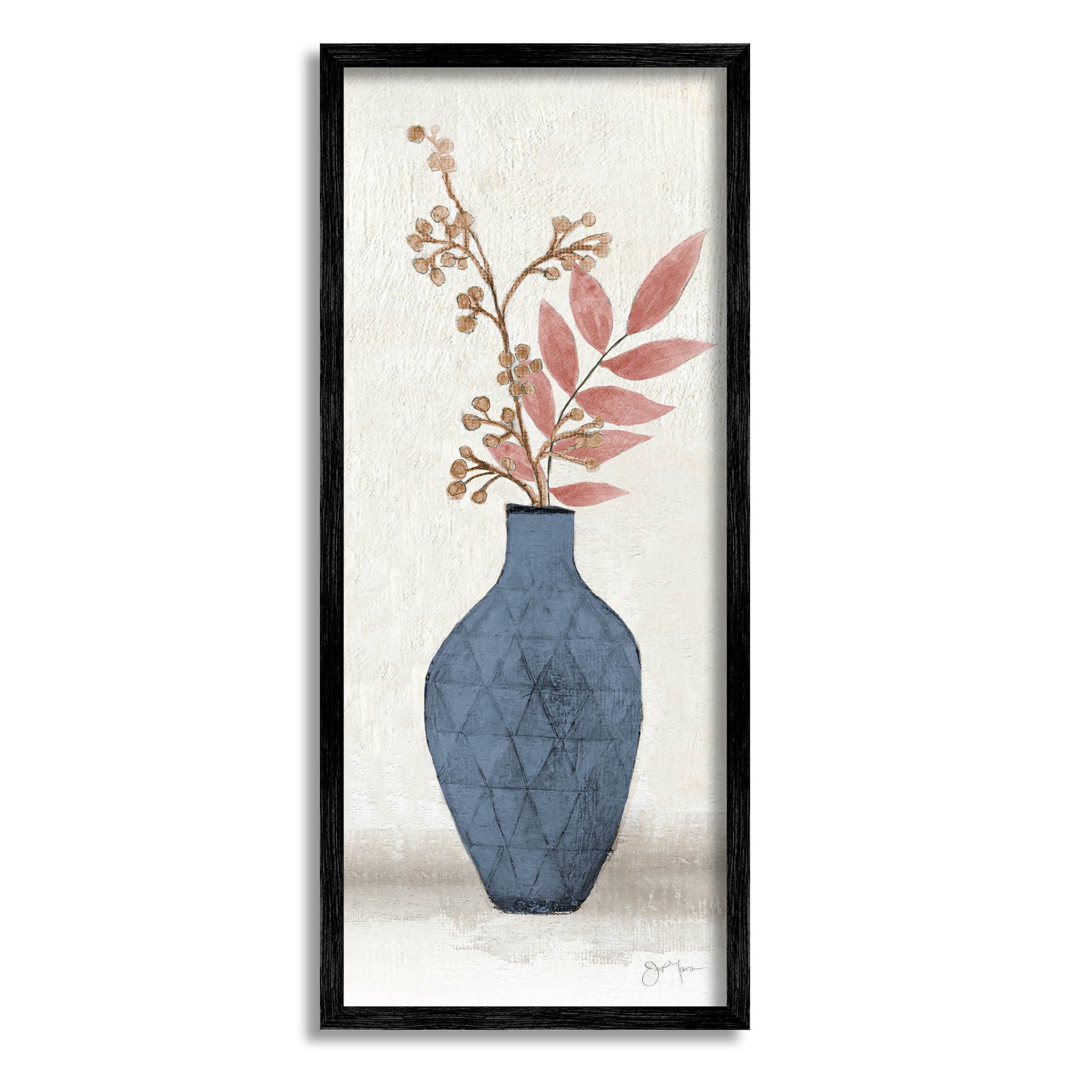 Elegant Botanical Ikebana Arrangement Botanical & Floral Graphic Art Black Framed Art Print Wall Art