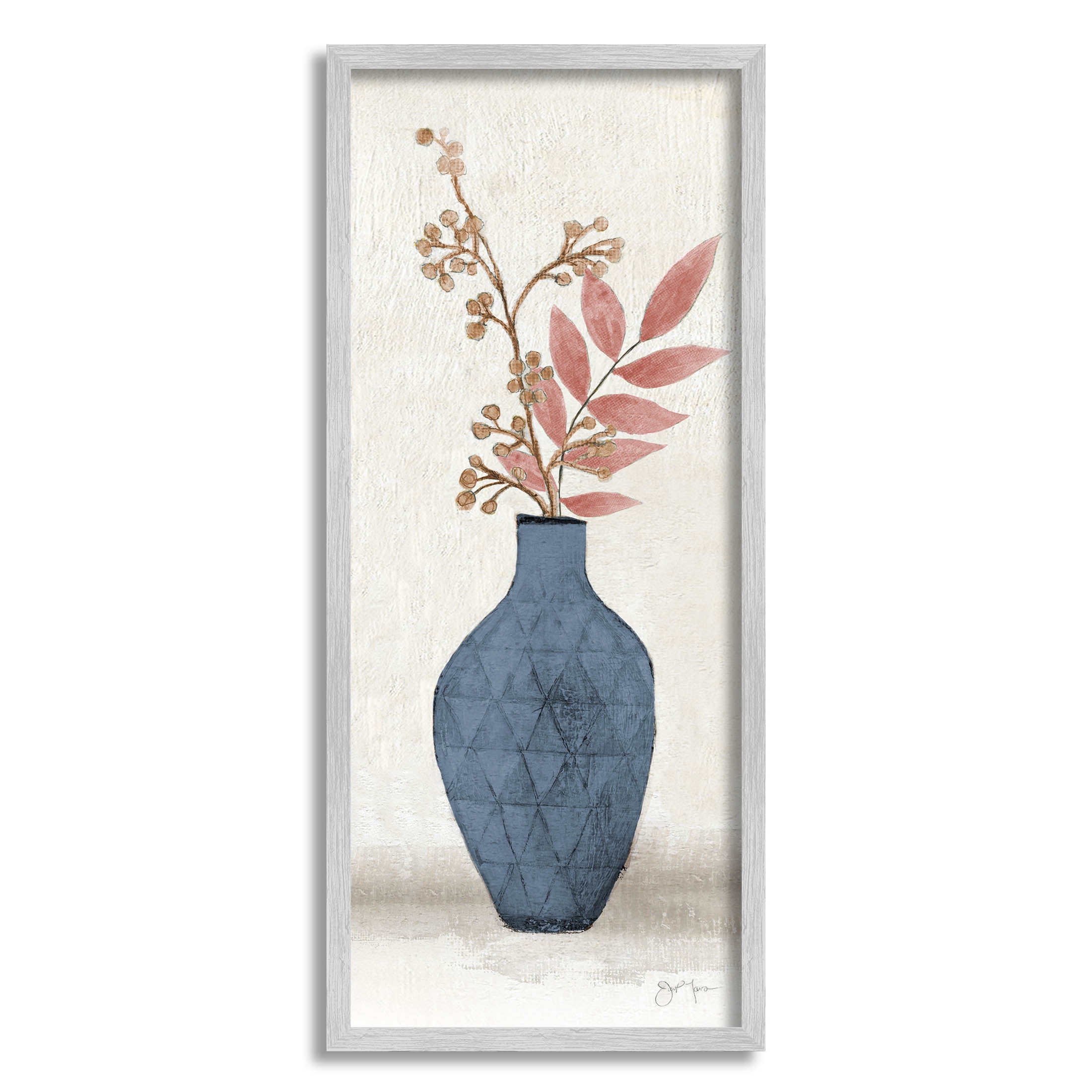 Elegant Botanical Ikebana Arrangement Botanical & Floral Graphic Art Gray Framed Art Print Wall Art