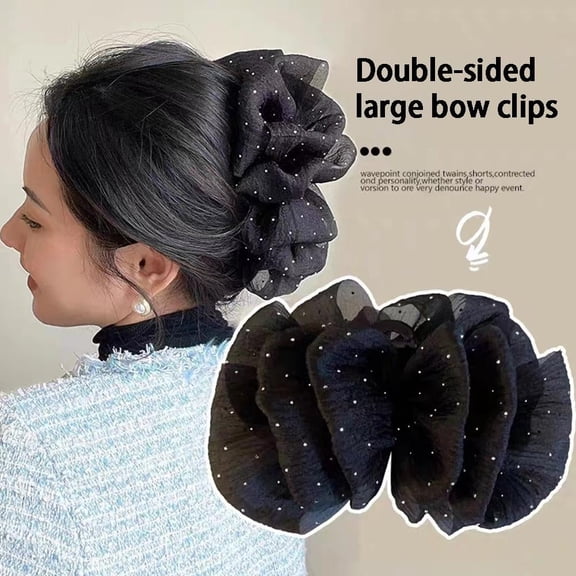 Elegant Bow Bubble Hair Claw, Large Acetate Jaw Clamp Thick Hair Styling Accessory for Women