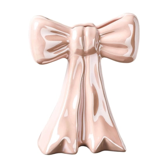 Bow Ceramic Vase Sculpture Unique Decorative Table Ornament for Home Desk Shelf and Living Room Contemporary Design