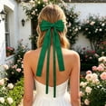 thumbnail image 1 of Elegant Bow Hair Accessory for Girls and with Flowing Ribbon Ties Headband for Everyday Wear and Seasonal Styling, Dark Green, 1 of 3