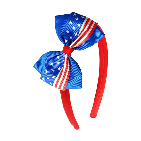 Elegant Bow Headband Hair Accessories for Girls with Red Blue White Design