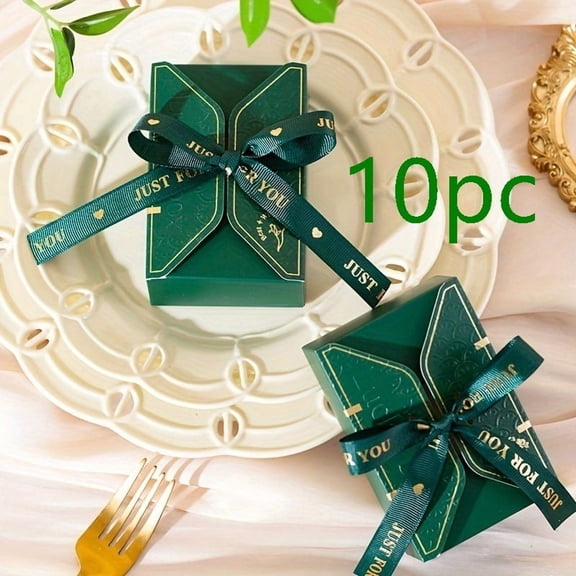 Elegant Bow Paper Gift Boxes for Wedding Party Favors - Durable Cardboard Packaging with Pre-Tied Ribbon for Chocolates, Cookies, Soaps, and Small Gifts