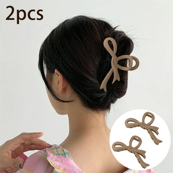 Elegant Bow Streamer Hair Clips for Women Fashion Hair Accessories Headband Style Barrettes Hairpins with Double Ribbon Design 2PCS