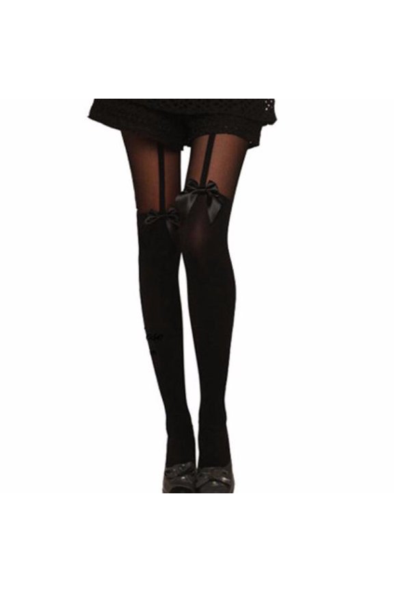 Elegant Bow Suspender Sheer Pantyhose Tights and Stockings Fashion Socks for Women Size:One Size
