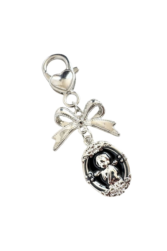 Elegant Bowknot Charm Keyring Retro Korean Sturdy Metal Chain for Sisters Couples