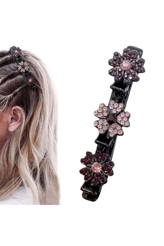 Elegant Braided Hair Clips with Five Petal Lace Design for Women's Styling and Hair Trimming Accessories