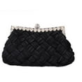thumbnail image 1 of Elegant Braided Pleated Glitter Rhinestone Clutch Evening Bag, 1 of 4