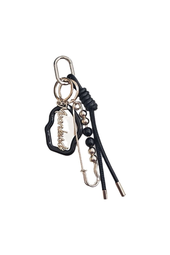 Elegant Braided Rope Key Holder with Mirror Pendant for Bags Trendy Keyring