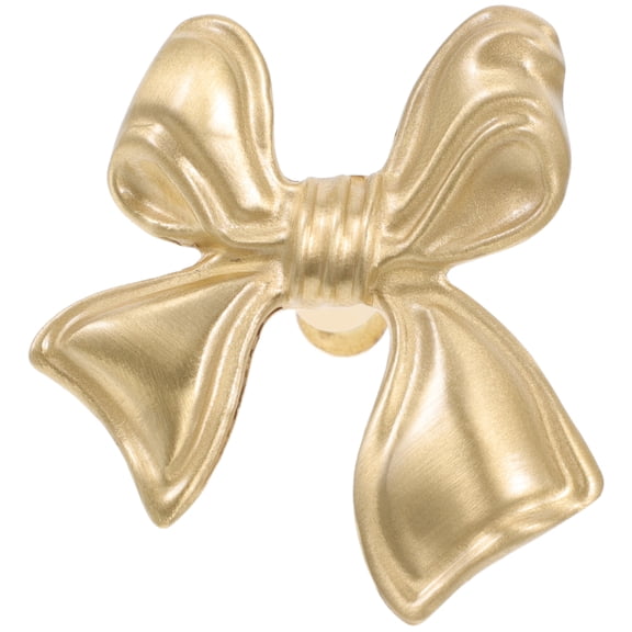 Elegant Brass Bow Pull Handle with Polished Finish for Cabinet and Dresser Doors