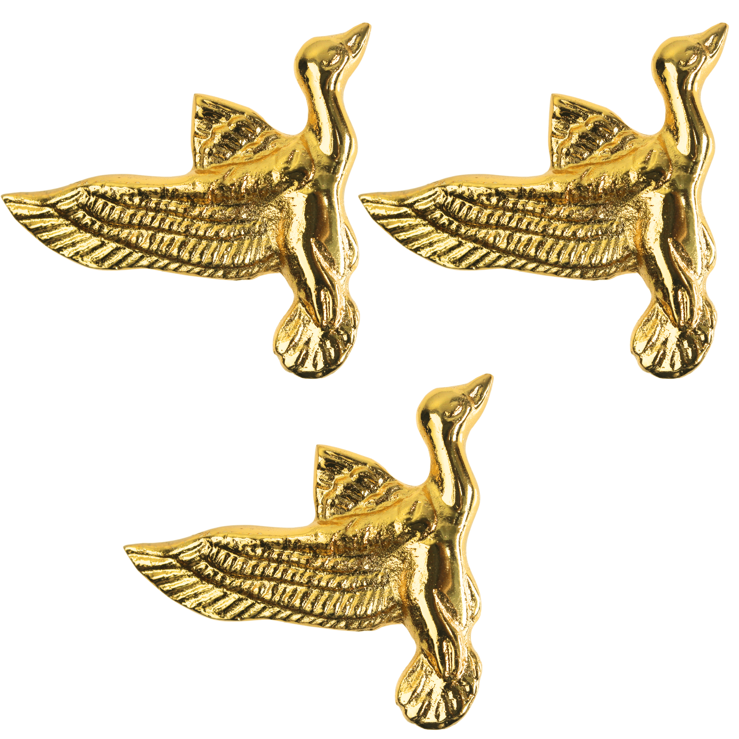 Elegant Brass Swan Cabinet Knob – Golden Flying Bird Drawer Pull Handle for Dresser, Wardrobe, Closet & Home Furniture | Decorative Vintage Hardware (Set of 3)