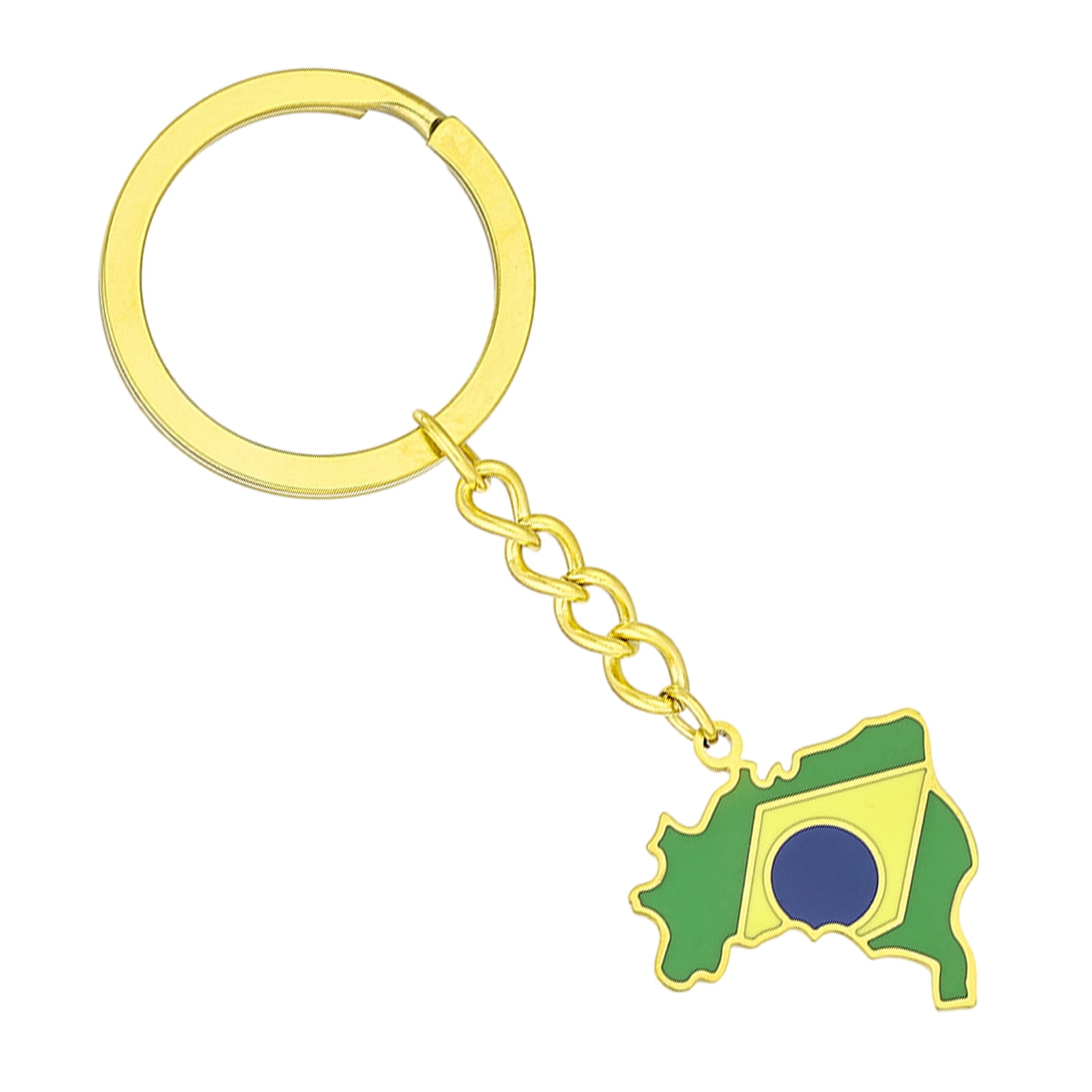 Elegant Brazilian Flag Keychain Versatile Brazil Map Key Holder Steel ...