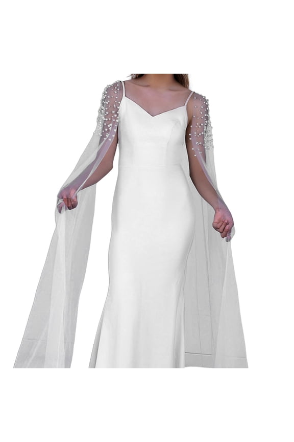 Elegant Bridal Arm Sleeves with Beadwork Pearls Wedding Dress Train Arm Sleeves Gown Long Oversleeve Party Prom Armwear