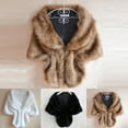 thumbnail image 1 of Elegant Bridal Wedding Faux Fur Stole Long Shawl Wrap Evening Dress Scarf, 1 of 3