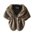 thumbnail image 1 of Elegant Bridal Wedding Long Faux Fox Fur Long Shawl Stole Wrap Shrug Scarf, 1 of 5