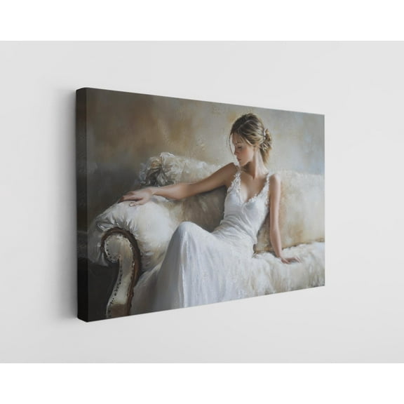 Elegant Bride Canvas Art Print - Timeless Romantic Wall Decor - High-Quality Wedding-Inspired Artwork - Handcrafted Bridal Portrait - Various Sizes Available
