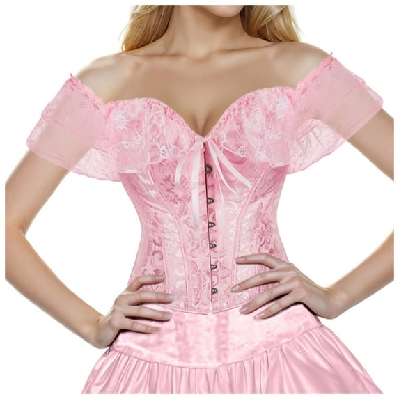 Elegant Brocade Bustier Corset Top for Women - Stylish Cap Sleeves Design for and Formal Events
