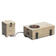 thumbnail image 1 of Elegant Brown Aluminum Fire Table with Built-In Ice Bucket & Gas Tank Side Table, 1 of 8