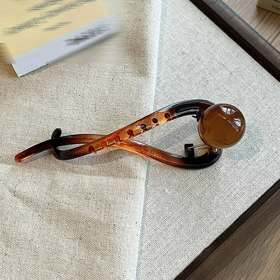 Elegant Brown Pearl Hair Clip for Women - Stylish French Updo Hairpin - Modern Barrette for Fashionable Hair Accessories