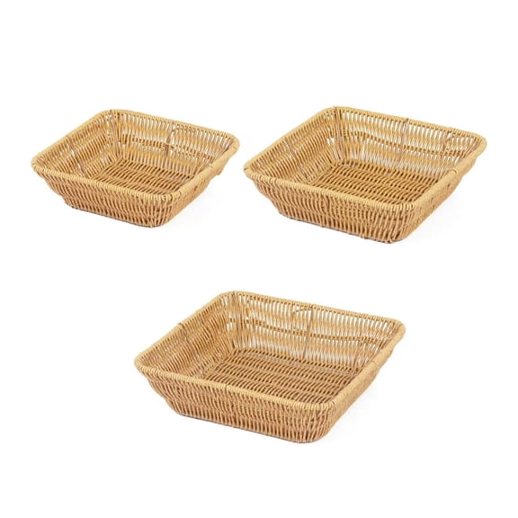 Elegant Brown Rattan Bread Serving Basket Delicate Rectangular Tray for Kitchen Picnics and Dining Room Decors