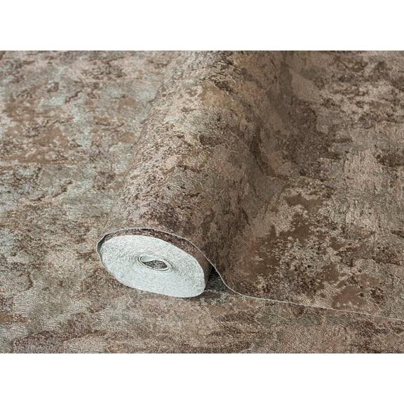 Elegant Brown Textured Wallpaper, Marble Wallcovering Roll, 41.7W X 393H 113.8 sq ft
