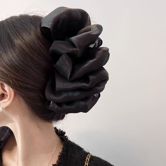 Elegant Bubble Mesh Bow Hair Claw Shark Clip - a high-end hair accessory for the back of the head, suitable for daily use and parties