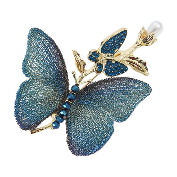 Elegant Butterfly Brooch Ancient Style Lapel Pin Insect Jewelry for Dresses