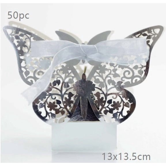 Elegant Butterfly Candy Box - Pearlescent Paper Wedding Favor Box for Party Favors and Candy Display