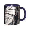 thumbnail image 1 of Elegant Butterfly Coffee Mug Fun Custom Ceramic Mugs 11oz Navy Blue, 1 of 5