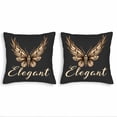 thumbnail image 1 of Elegant Butterfly Design Throw Pillow Covers - Set of 2 18x18in Decorative Cushion Cases for Couch Bed and Car, 1 of 8