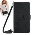 thumbnail image 1 of Elegant Butterfly Flower Embossed Flip Case for Motorola Moto G Power 5G 2024 - PU Leather Wallet Case Kickstand Card Slots Drop Protection Lanyard Shoulder Strap for Moto G Power 5G 2024, Black, 1 of 12