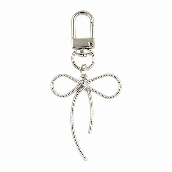 Elegant Butterfly Knot Keychain Bag Pendant Fashionable Alloy Phone Charm Keyring for Women and Student
