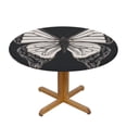 thumbnail image 1 of Elegant Butterfly Round Fitted Tablecloths Table Covers Wipeable Waterproof Elastic for Kitchen Dinning Parties Wedding Picnic Small Fits 40-44 Inch Table Size, 1 of 5