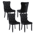 Elegant Velvet Upholstered Dining Chairs Set (4)