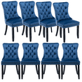Elegant Velvet Upholstered Dining Chairs with Nailhead Trim, Button