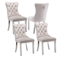 Elegant 4Set Velvet Upholstered Button Tufted Dining Chairs, Solid
