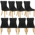 Elegant Tufted Dining Chairs, Set of 8, Velvet Upholstery, Button