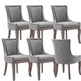 thumbnail image 1 of Rhomtree Modern Wood Dining Side Chairs, Gray (Set of 6), 1 of 9
