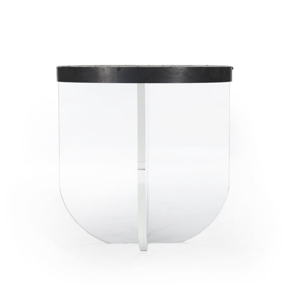 Elegant Cameron Side Table in Ebony and Transparent