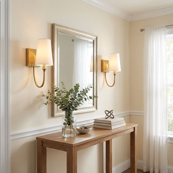 Elegant Cameron Wall Sconce in Warm Brass