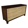 thumbnail image 1 of D-Art Collection Elegant Cane Dresser 6 Drawer in Mahogany Wood, 1 of 2