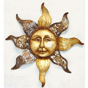 Elegant Capiz Shell and Metal Sun Wall Art Decoration 24 Inch Diameter
