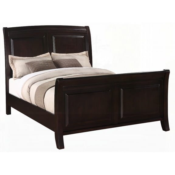 The Cappuccino Queen Bed with Transitional Design and Sturdy Build